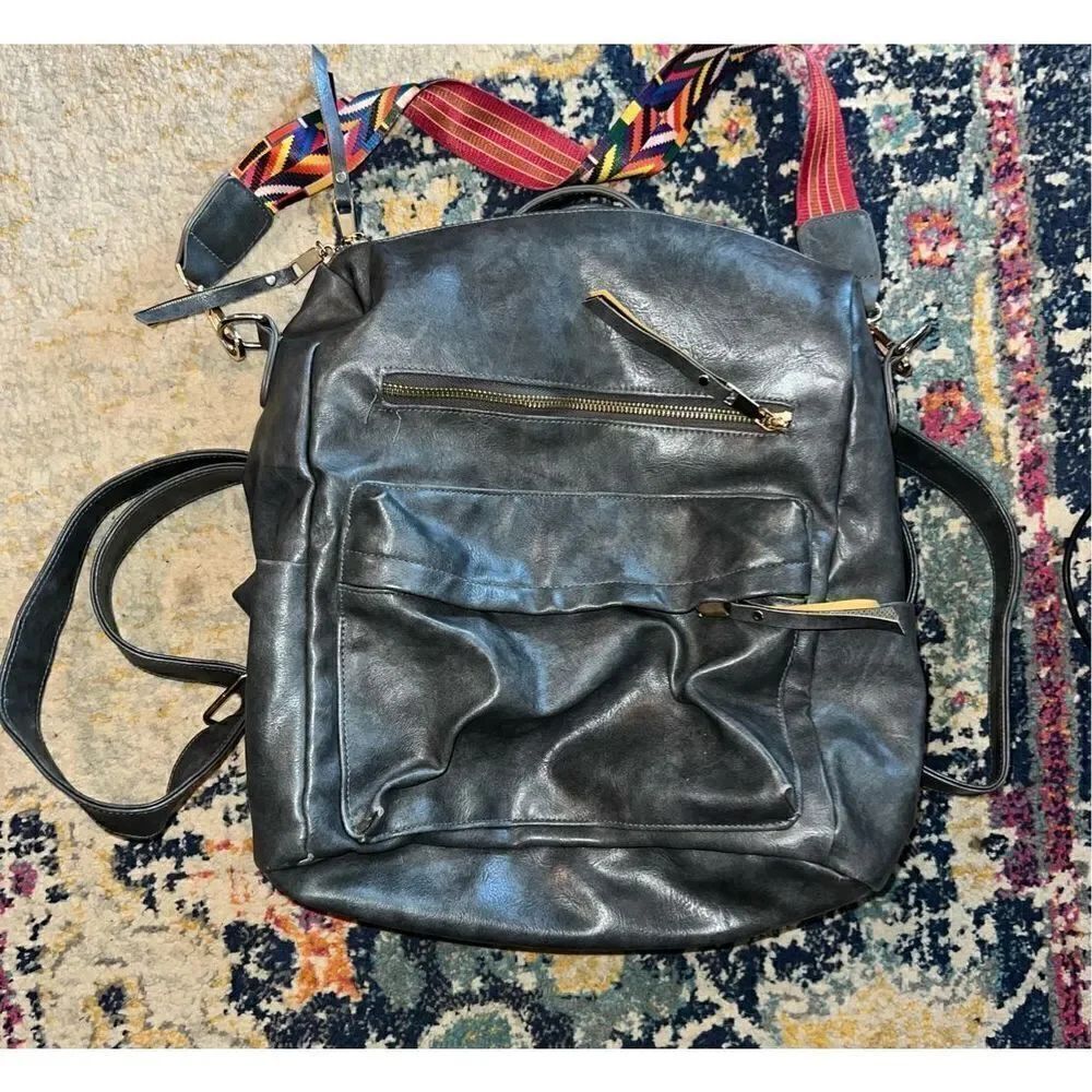 Fashion Mini Backpack Purse Gray